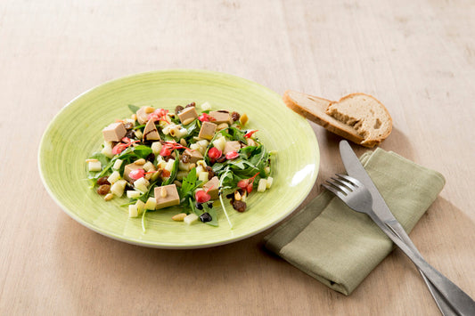 Faux Gras salat med ruccola og eple