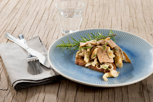 Toast med østerssopp og Faux Gras